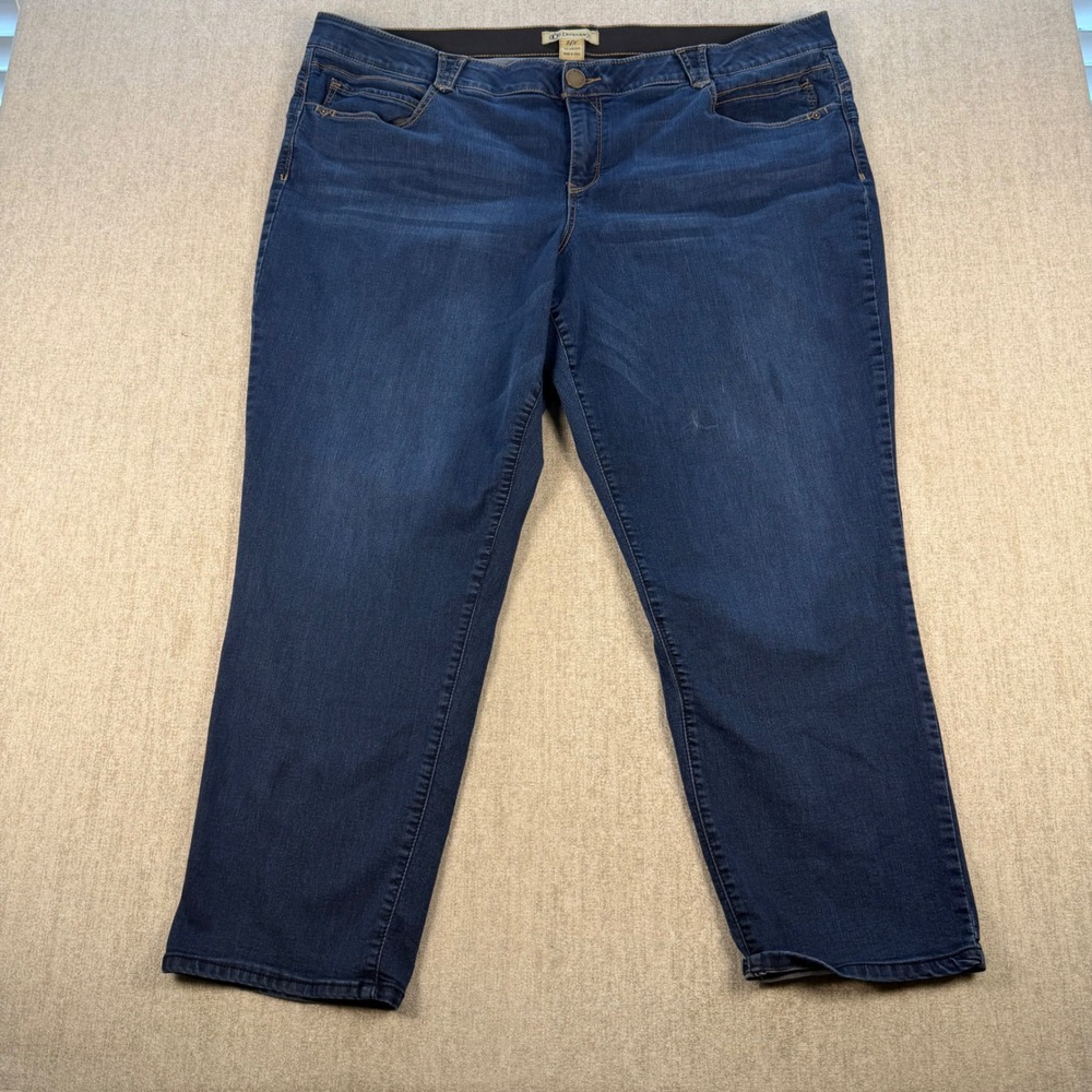 Democracy Ab'solution Jeans Women 24W Blue Dark Wash Straight Leg Stretch Denim